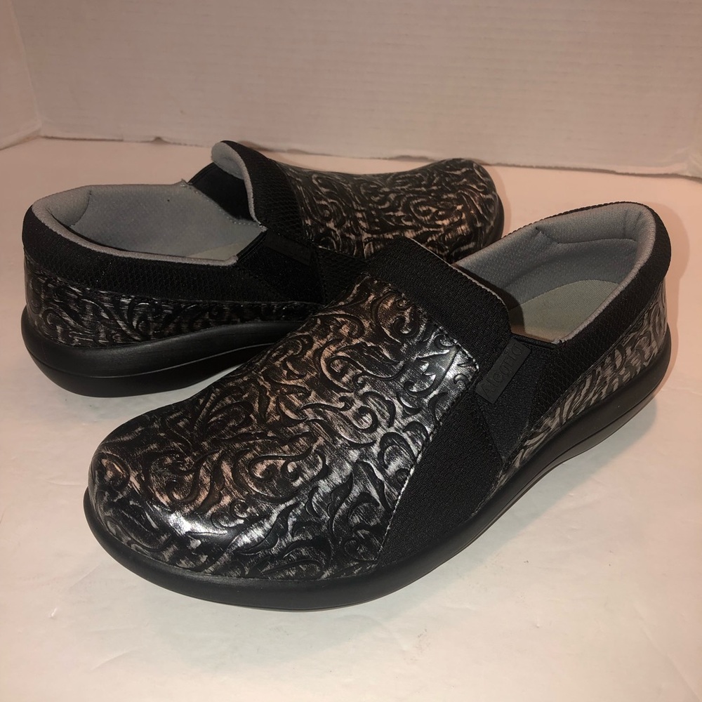 Alegria Black and Silver Athletic Shoes